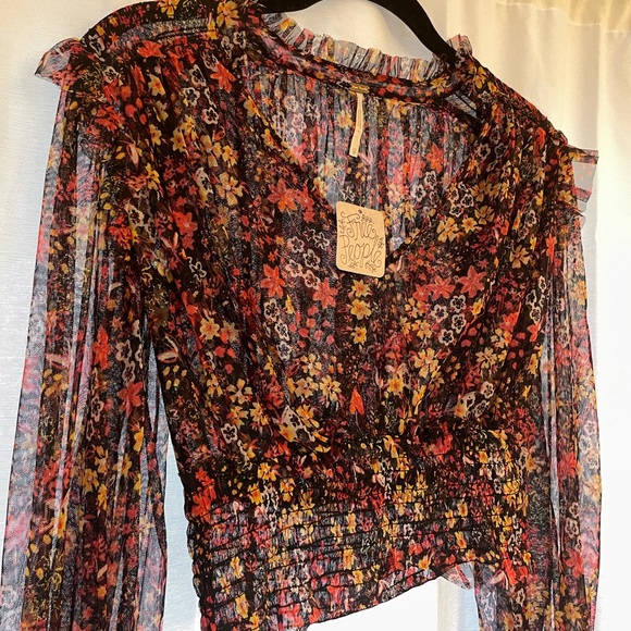 NWT Free People Twyla Floral Print Top size XS - Picture 7 of 10